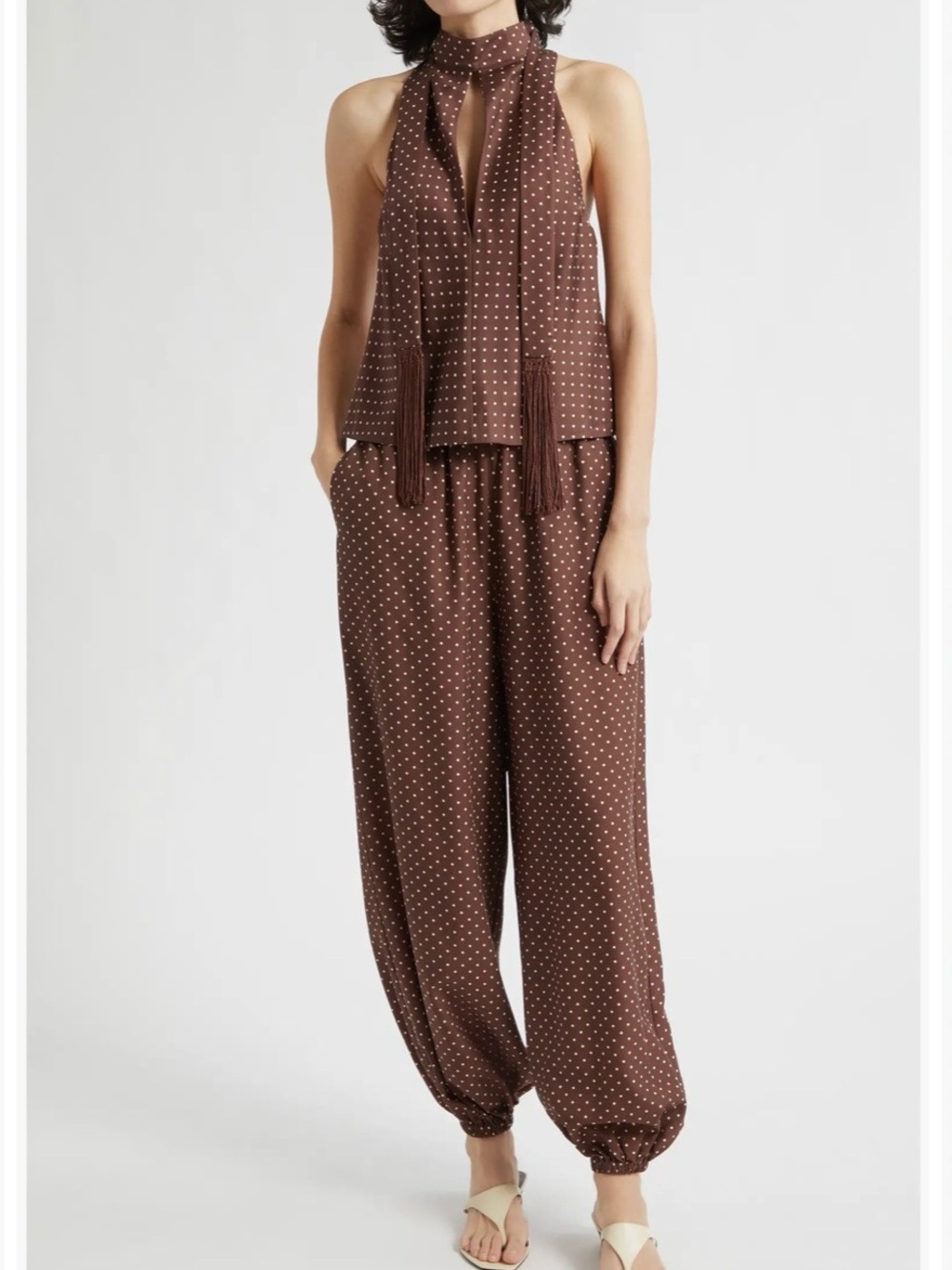 Posse Brown Polka Dot Balloon Pants